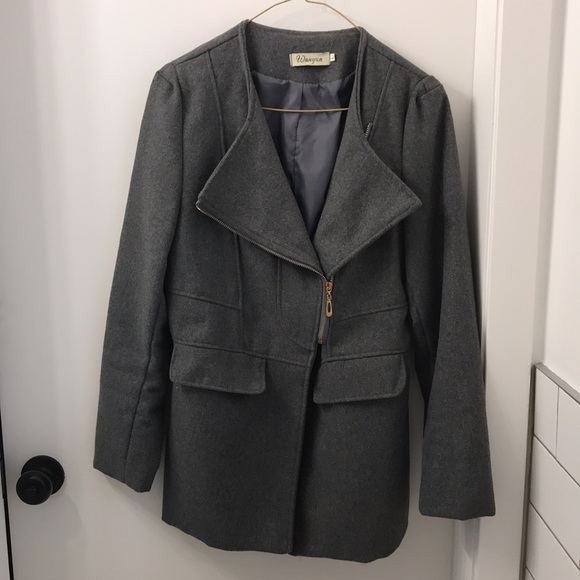 Grey Pea Coat - Picture 2 of 3